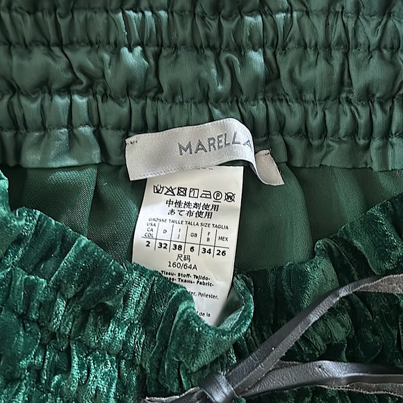 Marella Gorgeous Forest Green Velvet Wide Leg Pants Trousers **Size 2** 🌺🌺 - Picture 4 of 4